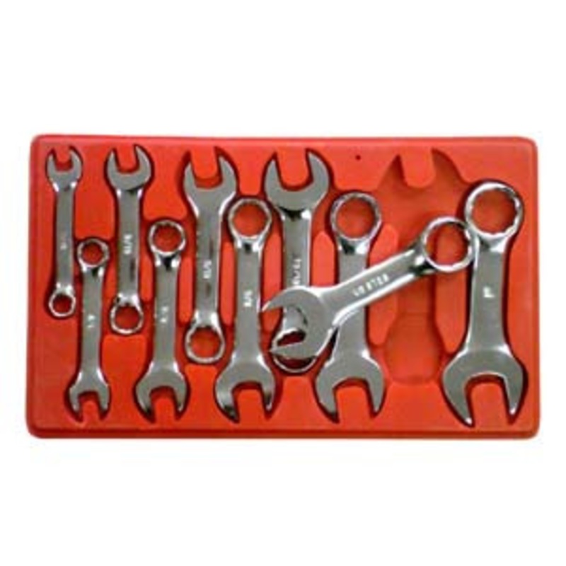 V8 Tools 10 Piece SAE Stubby Combo Wrench Set - VT710