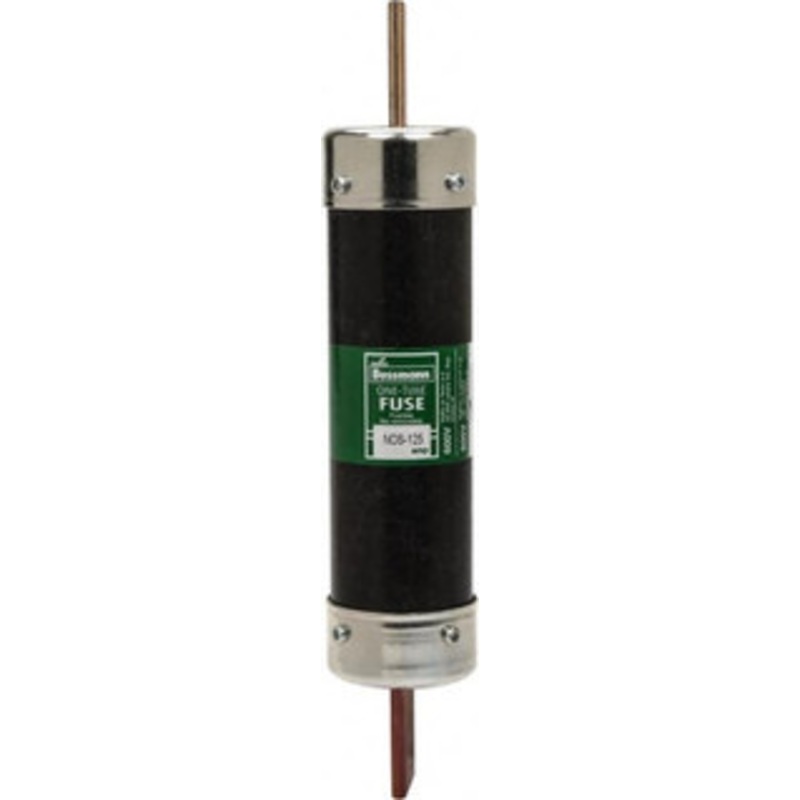 Bussmann 600 VAC, 125 Amp, Fast-Acting General Purpose Fuse Bolt-on Mount, 9-5/8 OAL, 10 (RMS Symmetrical) kA Rating, 1-13/16 Diam NOS-125 - 74740630