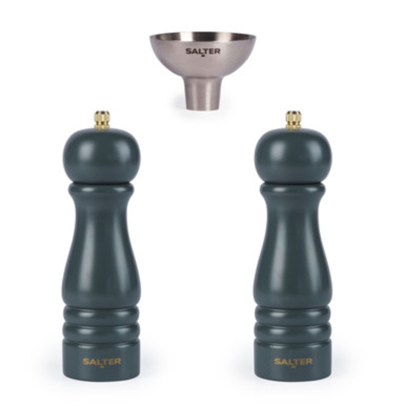 Olea Salt & Pepper Millwith Funnel  Green