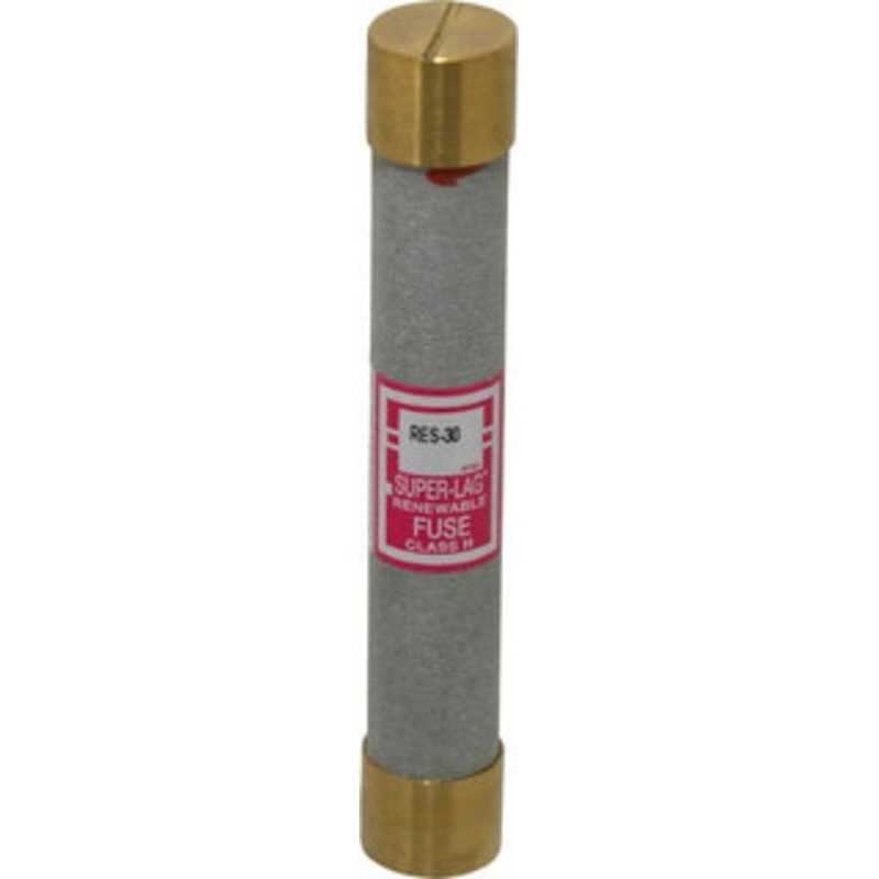Bussmann 600 VAC, 30 Amp, Time Delay Renewable Fuse Fuse Holder Mount, 127mm OAL, 10 (RMS) kA Rating, 13/16 Diam RES-30 - 75380972