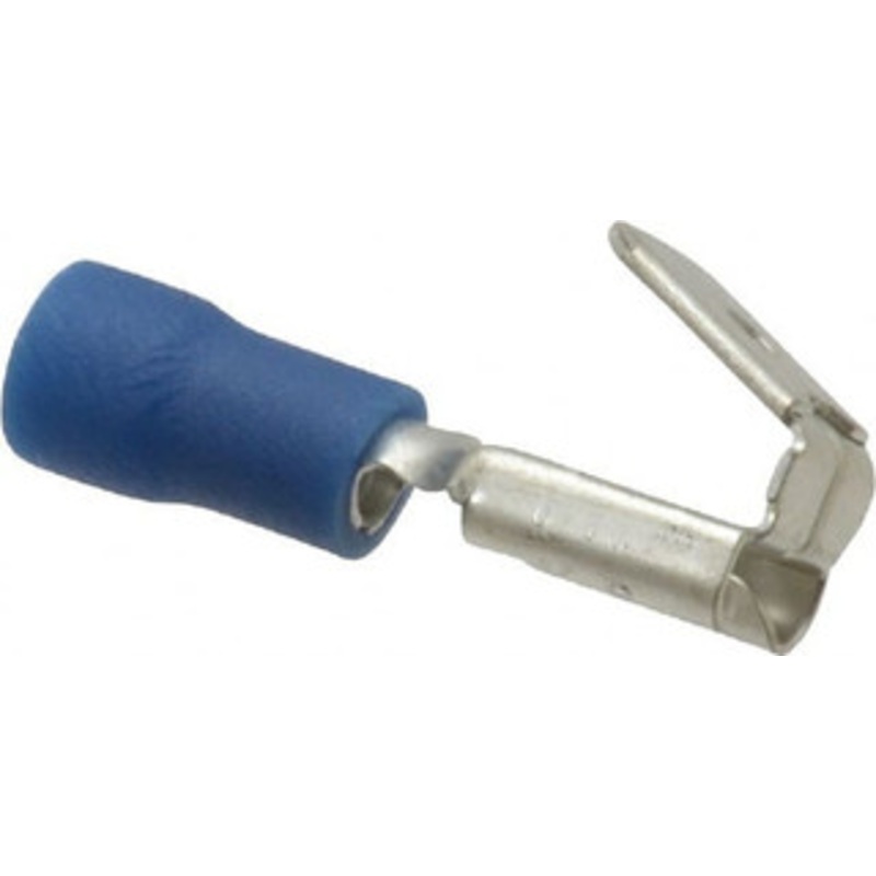 Thomas & Betts 16 to 14 AWG Fully Insulated Piggyback Wire Disconnect 1/4 Tab, Blue, RoHS Compliant, UL 94 V-0 TV14-250PD-XV - 68887173