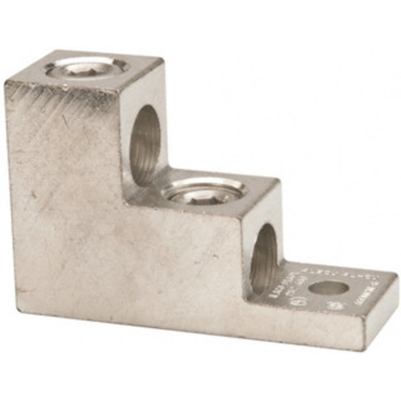 Thomas & Betts 6 AWG Noninsulated Compression Connection Square Ring Terminal 5/16 Stud, 3 OAL x 1-1/8 Wide, Tin Plated Aluminum Contact ASL30-21 - 73123671