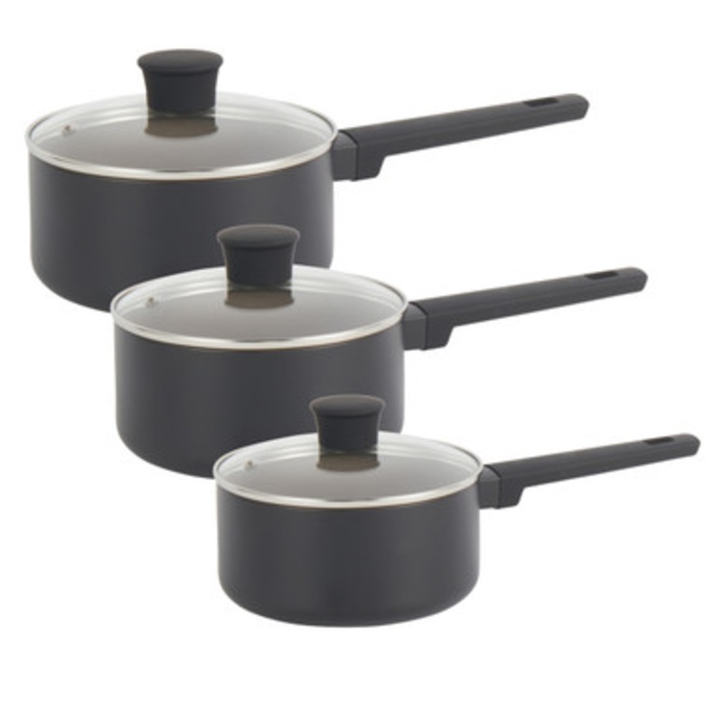 Ceramic 3-Piece Saucepan Set