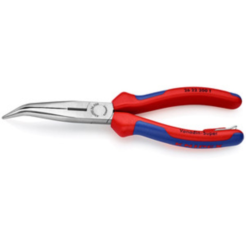 Knipex 8 Angled Long Nose Pliers with Cutter - Comfort Grip - KX2622200