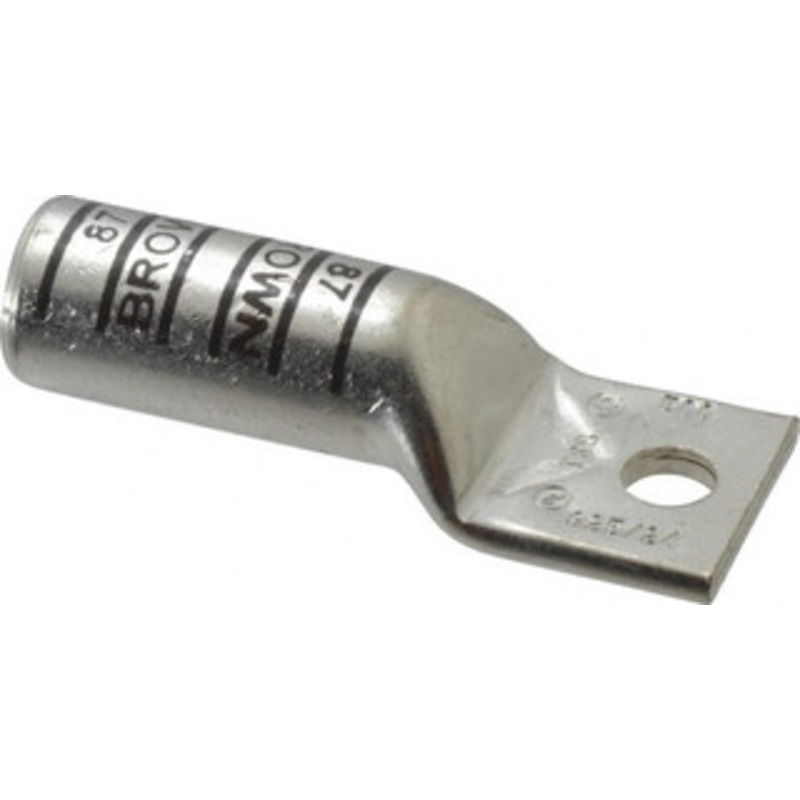 Thomas & Betts 500 kcmil Wire Noninsulated Compression Connection Square Ring Terminal 1/2 Stud, 4-1/4 OAL x 1.61 Wide, Tin Plated Copper Contact 54918BE - 54059738