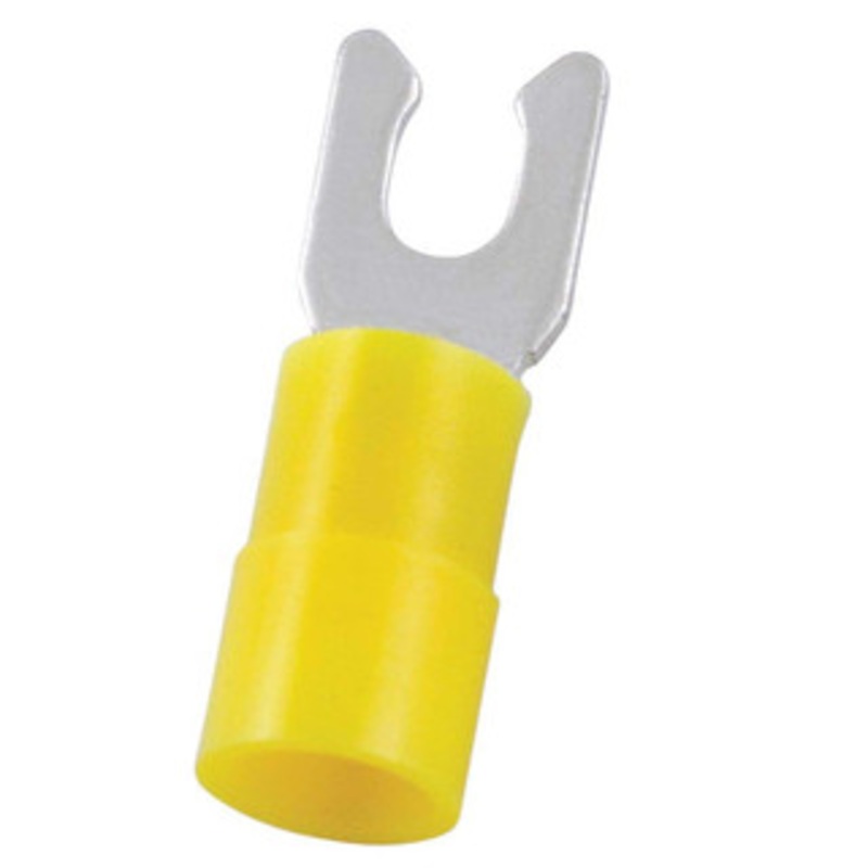Value Collection Fork Terminals, Terminal Type: Locking, Insulation Type: Partially Insulated, Connection Type: Crimp, Compatible Wire Size (sq mm): 4.0-6.0 (mm), Compatible Wire Size (AWG): 12-10, Stud Size (mm): 3.7 LSNY5-3.7 - 14736813