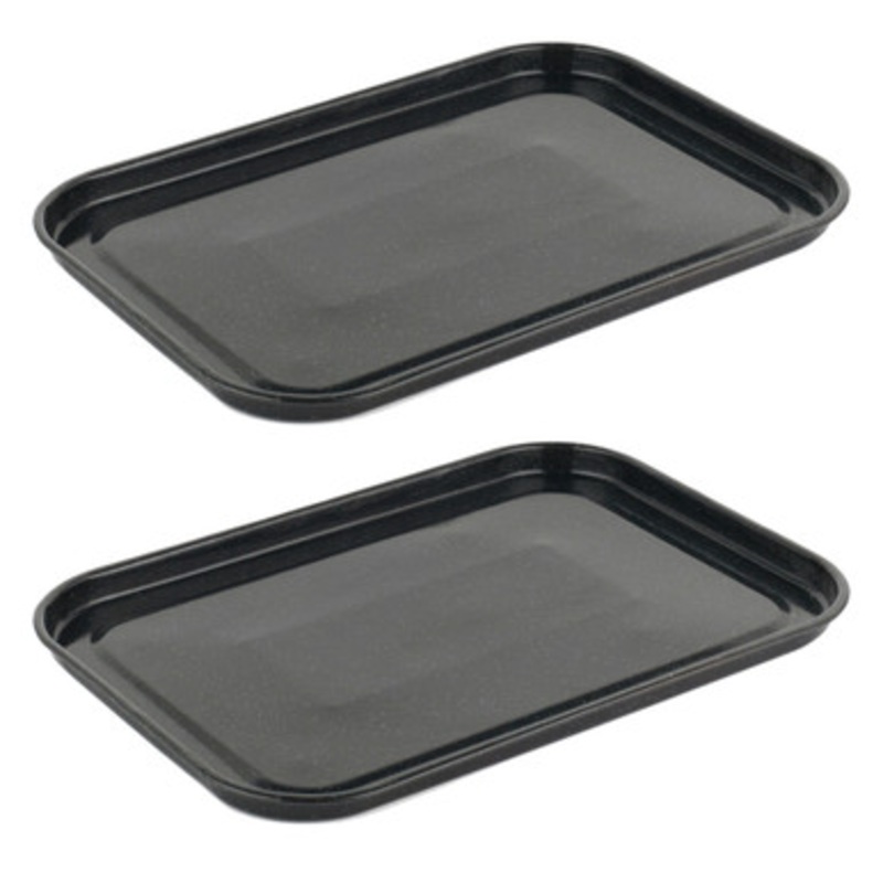 Vitreous Enamel 36cm Baking Tray - 2 Pack