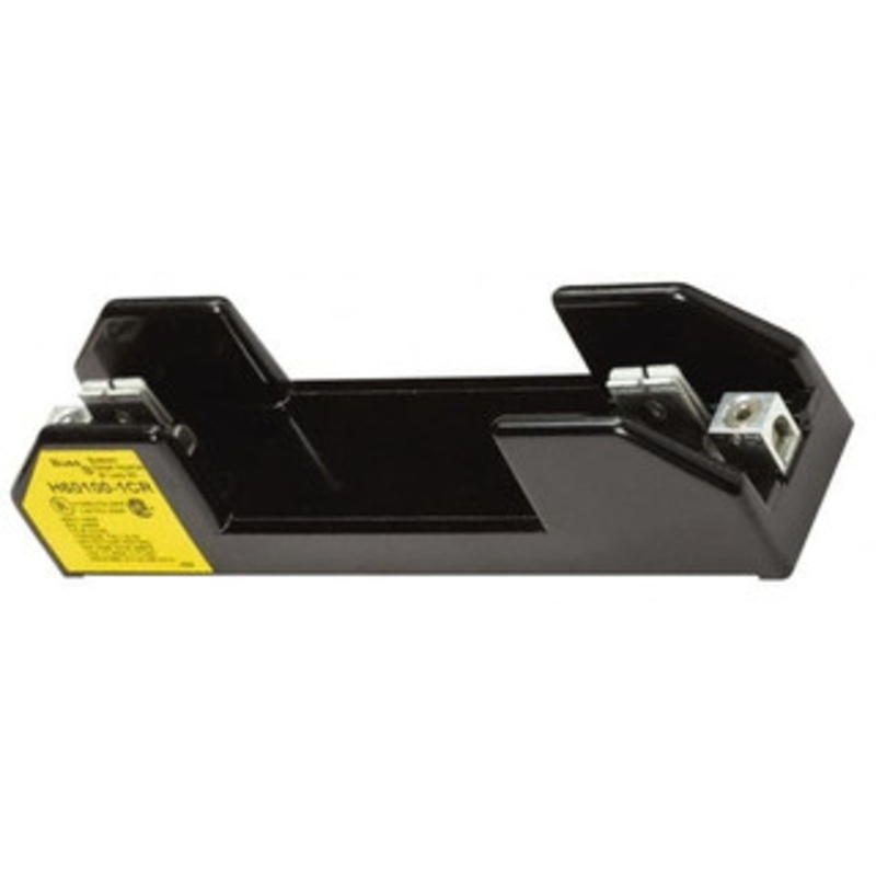 Bussmann 1 Pole, 8 to 1/0 AWG, 600 VAC/VDC, 100 Amp, Screw Mount Fuse Block 9-1/2 Inch Long x 2.22 Inch Wide x 2.38 Inch High Block H60100-1CR - 76636307