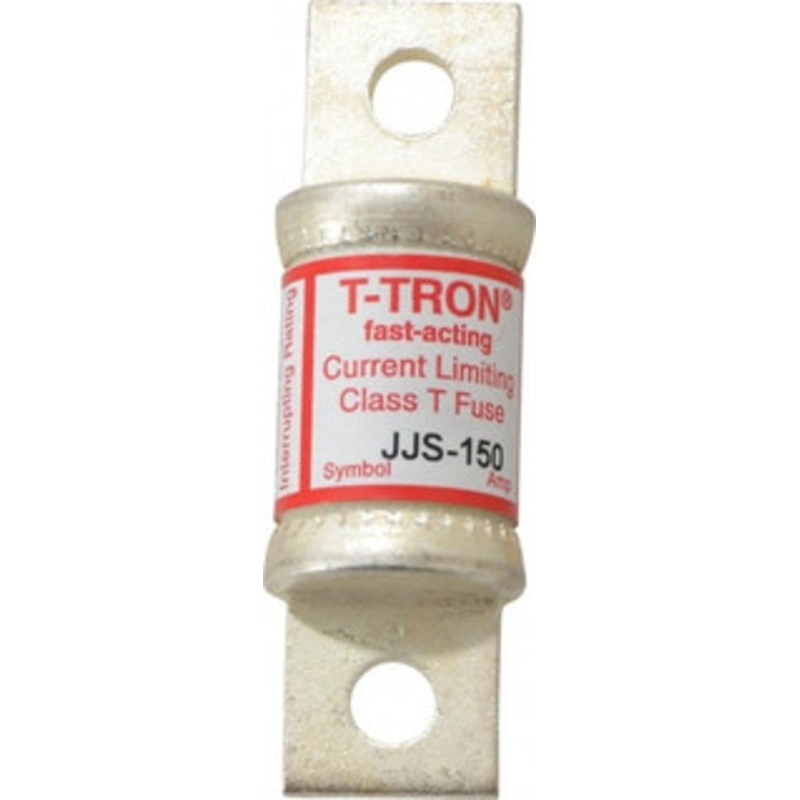 Bussmann 600 VAC, 150 Amp, Fast-Acting General Purpose Fuse Bolt-on Mount, 3-1/4 OAL, 200 at AC (RMS) kA Rating, 7/8 Diam JJS-150 - 71921951