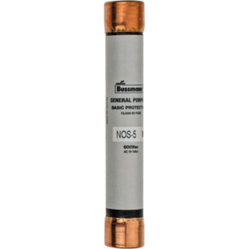 Bussmann 600 VAC, 5 Amp, Fast-Acting General Purpose Fuse Fuse Holder Mount, 127mm OAL, 50 at AC/DC kA Rating, 13/16 Diam NOS-5 - 74740838
