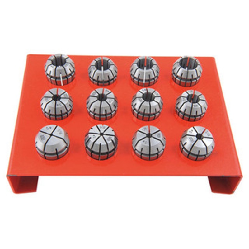 Precise Pro-Series 12 Piece 1/16-1/2 ER-20 Spring Collet Set With Rack - 3901-5364