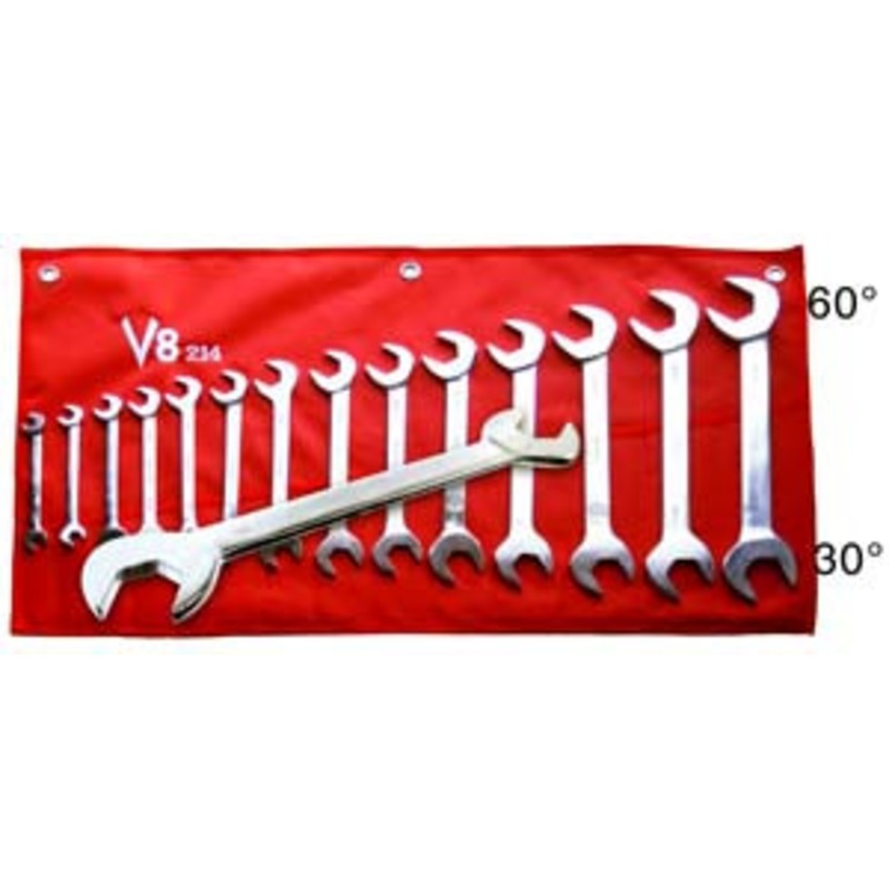 V8 Tools 14 Piece SAE Angle Head Combo Wrench Set - VT214