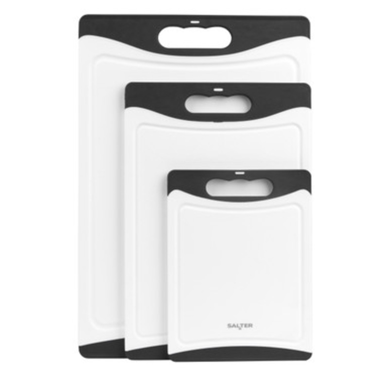 3-Piece Plastic Chopping Board Set  Black/White