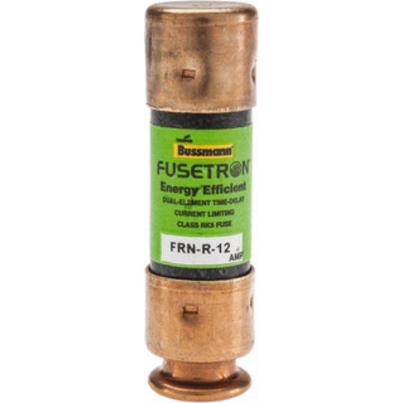 Bussmann 125 VDC, 250 VAC, 12 Amp, Time Delay General Purpose Fuse Fuse Holder Mount, 50.8mm OAL, 20 at DC, 200 (RMS) kA Rating, 9/16 Diam FRN-R-12 - 75784793