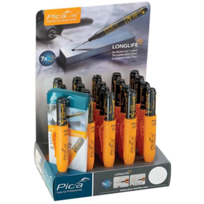 Pica Longlife Pica-Ink Black Markers For Deep Holes Package - 150/20/S