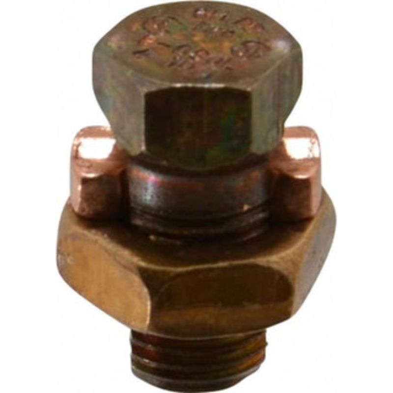 Thomas & Betts 8 to 6 AWG, Copper Wire Compatible, Copper Alloy, Hex Split Bolt Connector 31/32 OAL, 15/32 Head Width, 21/32 Base Width 6H - 54057526