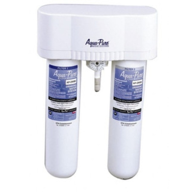 3M Aqua-Pure 0.6 GPM Max Flow Rate, 1/4 Inch Pipe, Under Sink, Dual Filtration Water Filter System 2 Housings, Reduces Sediment, Taste, Odor, Chlorine, VOCs, MTBEs, Lead, Cysts 7000050280 - 07426588