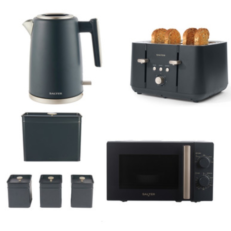 Marino Kettle, Toaster & Microwave Set - with Canisters & Bread Bin