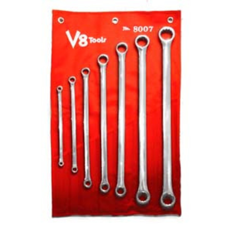 V8 Tools 7 Piece SAE Super Duty 0 Degree Offset Box Wrench - VT8007