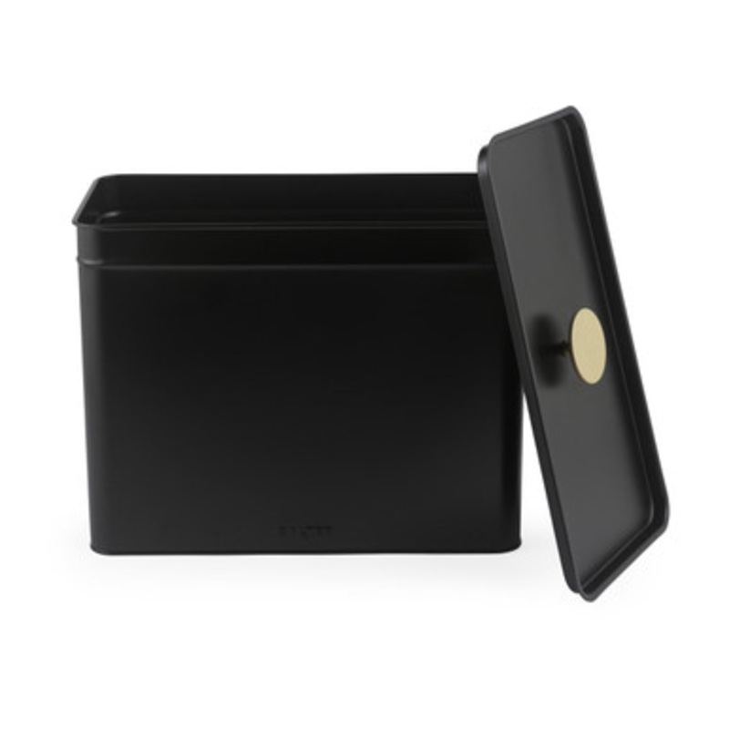 Alchemy Bread Bin With Lid  Black/Gold