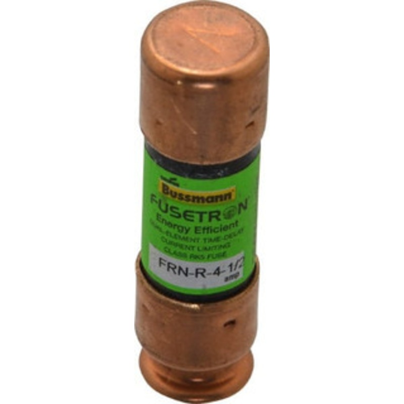 Bussmann 125 VDC, 250 VAC, 4.5 Amp, Time Delay General Purpose Fuse Fuse Holder Mount, 50.8mm OAL, 20 at DC, 200 (RMS) kA Rating, 9/16 Diam FRN-R-4-1/2 - 75908228