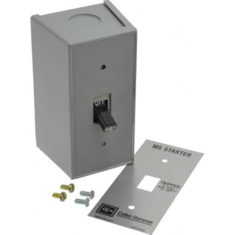 Eaton Cutler-Hammer 2 Poles, 0.4 to 16 Amp, NEMA, Enclosed Toggle Manual Motor Starter 60.5mm Wide x 71.9mm Deep x 105.7mm High, 1 hp at 120/240 V, 1 hp at 277 V & 1/4 hp at 32 V, CSA Certified, NEMA 1, UL Listed MST02SN - 01259696