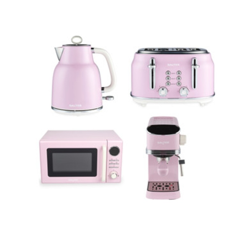 Retro Pink Kitchen & Microwave Set
