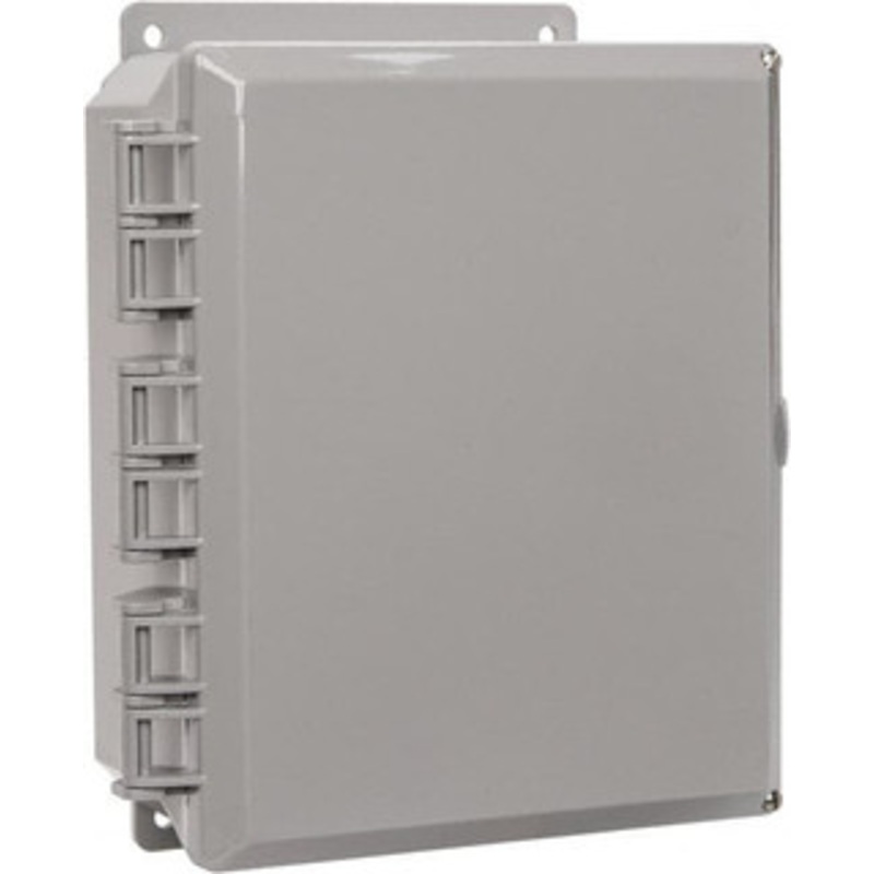 Thomas & Betts NEMA 1, 2, 3, 4, 12, 3S, 3SX, 3X, 4X Polycarbonate Standard Enclosure with Hinge Flat Cover 8 Wide x 10 High x 4 Deep, Impact Resistant NJ1084 - 54089305