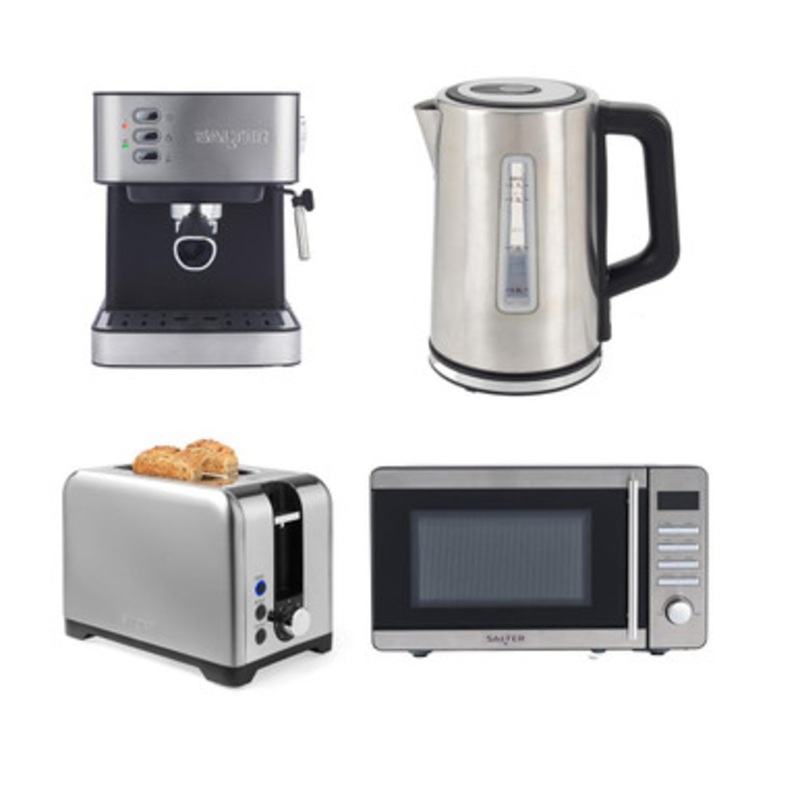 4-Piece Breakfast Countertop Set - Stainless Steel