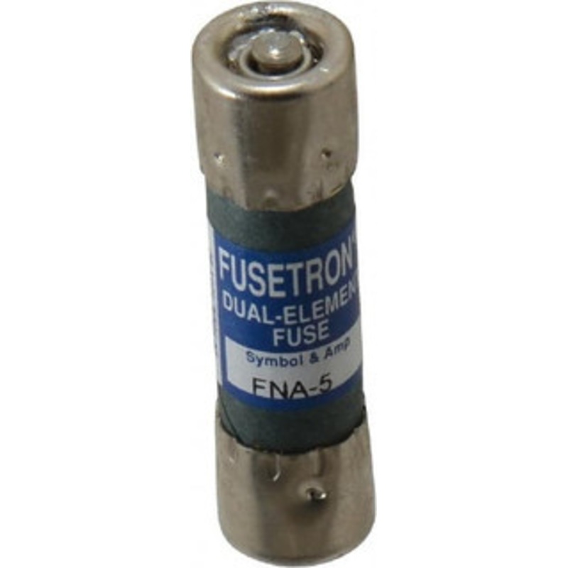Bussmann 250 VAC, 5 Amp, Time Delay Pin Indicator Fuse Fuse Holder Mount, 1-1/2 OAL, 10 at 125 V kA Rating, 13/32 Diam FNA-5 - 81739757