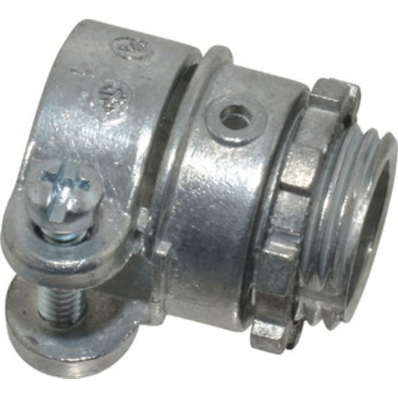 Thomas & Betts 1/2 Trade FMC Conduit Connector Die Cast Zinc, Noninsulated, Straight Connector, Squeeze Clamp Connection XC270 - 73124182