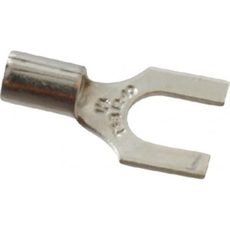Thomas & Betts 1/4 Stud, 12 to 10 AWG Compatible, Noninsulated, Crimp Connection, Standard Fork Terminal 1/2 Fork Width, Yellow, 0.98 OAL, 600 Volts, Copper Contacts C10-14F - 54064605