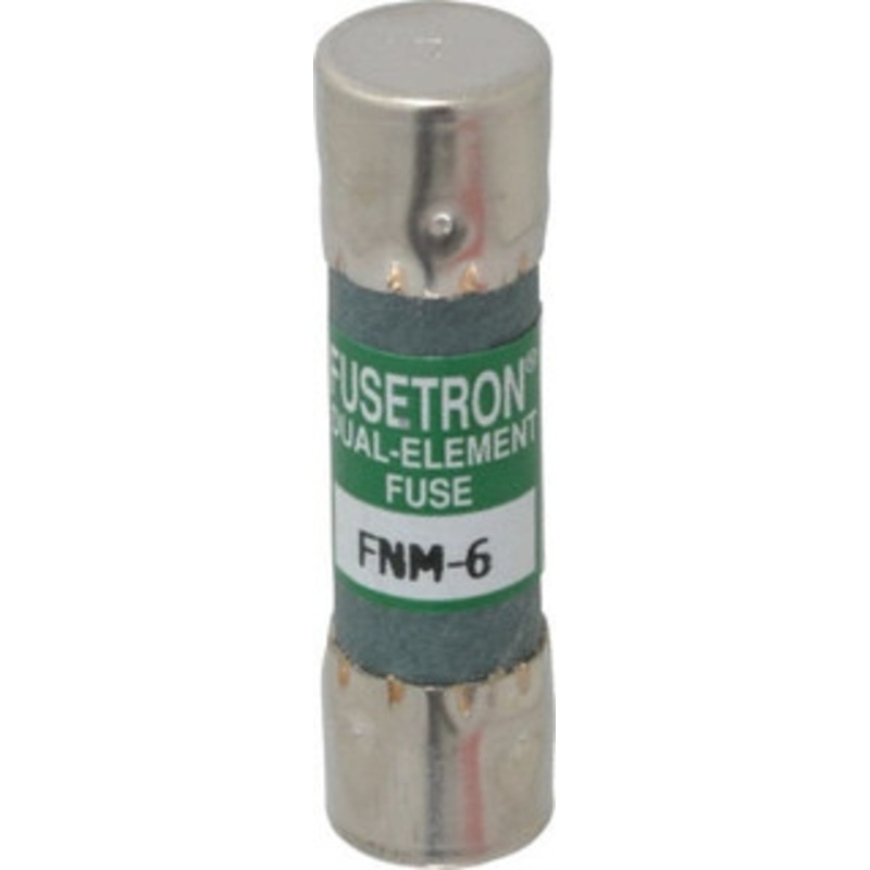 Bussmann 250 VAC, 6 Amp, Time Delay General Purpose Fuse Fuse Holder Mount, 1-1/2 OAL, 10 at 125 V kA Rating, 13/32 Diam FNM-6 - 76636661