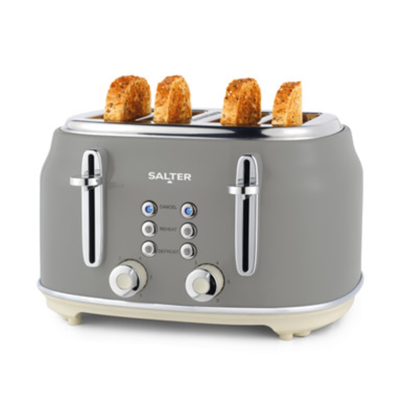 Retro 4-Slice Toaster - Grey
