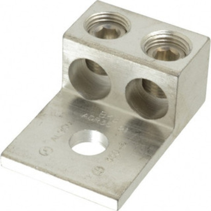 Thomas & Betts 6 AWG Noninsulated Compression Connection Rectangle Ring Terminal 1/2 Stud, 2-7/8 OAL x 1.9219 Wide, Tin Plated Aluminum Contact ADR35-21 - 73123572