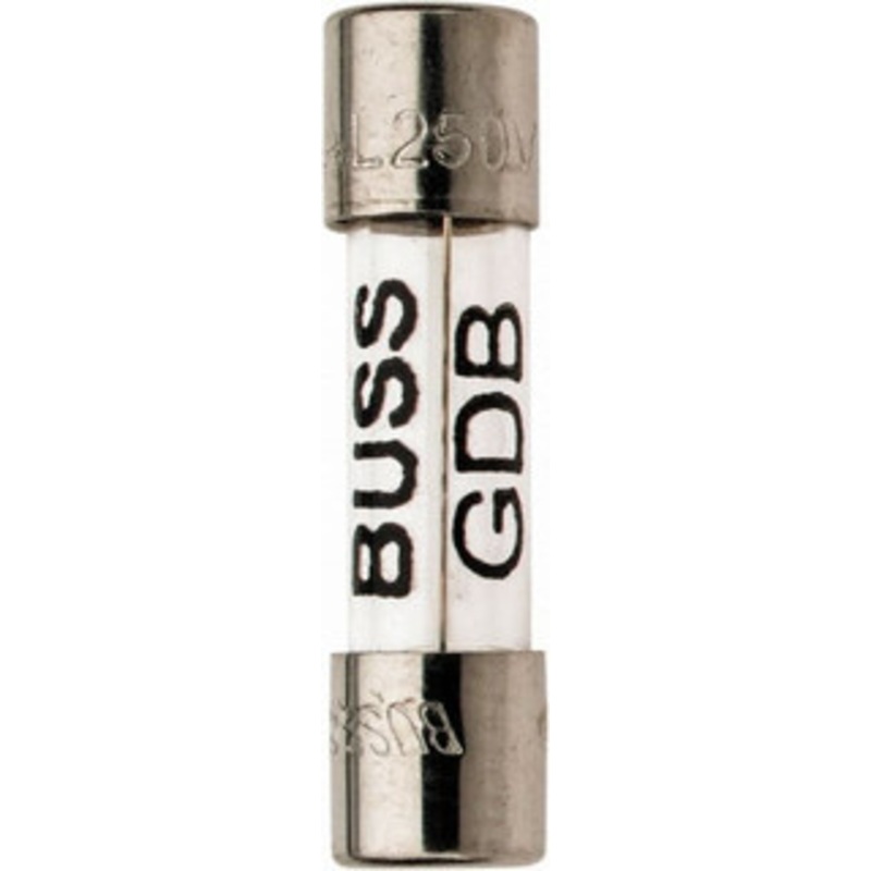 Bussmann 250 VAC, 32 VDC, 5 Amp, Fast-Acting Miniature Glass Fuse 20mm OAL, 5mm Diam GDB-5A - 74973884