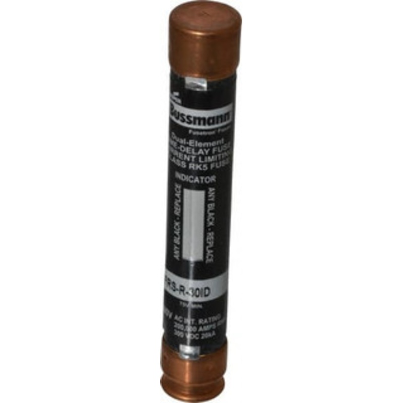Bussmann 300 VDC, 600 VAC, 30 Amp, Time Delay General Purpose Fuse Fuse Holder Mount, 127mm OAL, 20 at DC, 200 (RMS) kA Rating, 20.6mm Diam FRS-R-30ID - 91700377