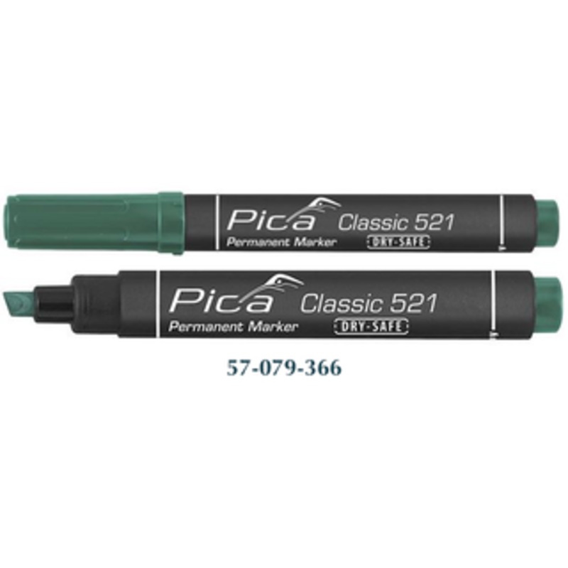Pica Classic 521 - Permanent Marker, Chisel Tip, Green - 521/36