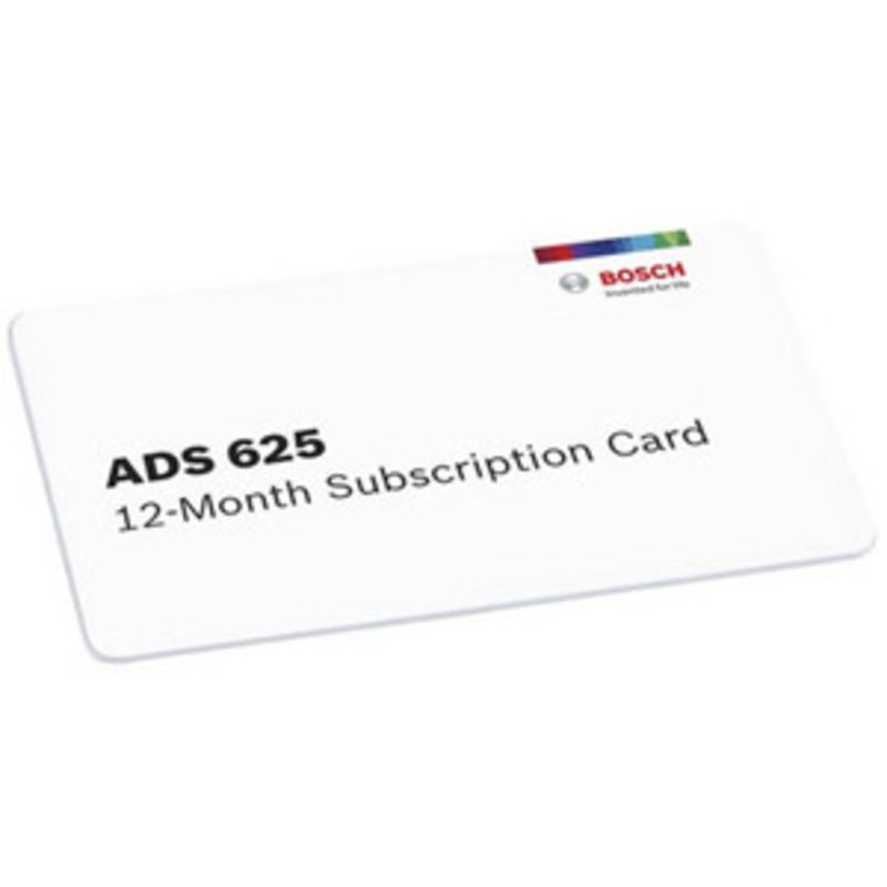 Bosch ADS 625 12-Month Software Subscription - BO3970-SUB