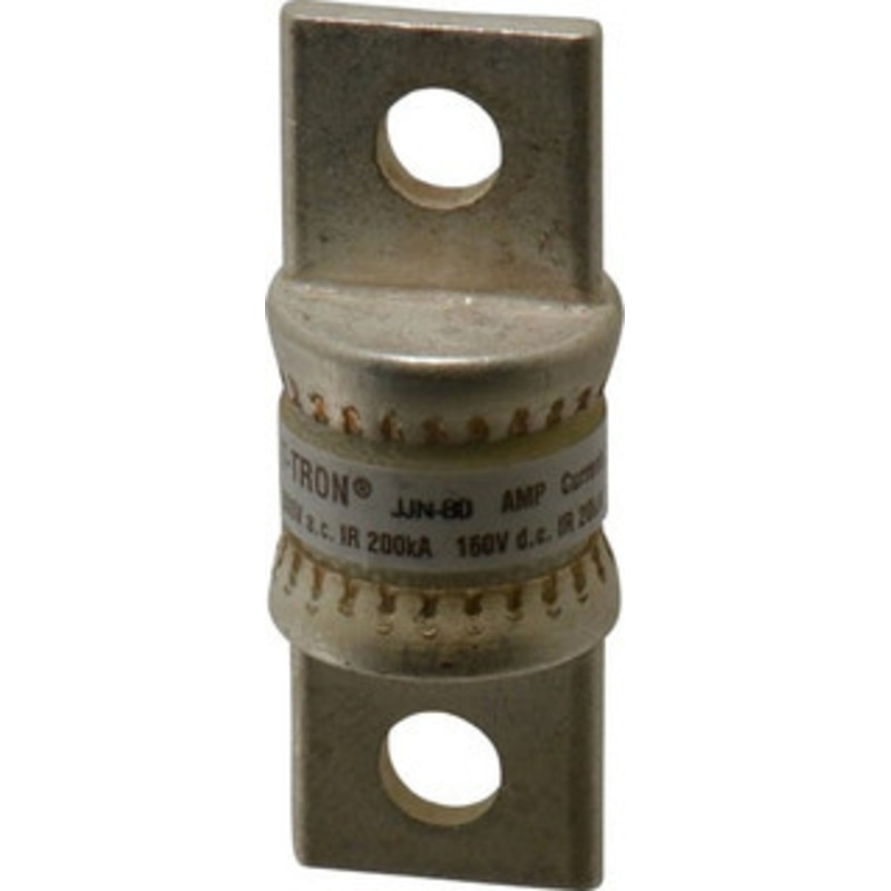 Bussmann 160 VDC, 300 VAC, 80 Amp, Fast-Acting General Purpose Fuse Bolt-on Mount, 2-5/32 OAL, 20 at DC, 200 at AC (RMS) kA Rating, 3/4 Diam JJN-80 - 71921860