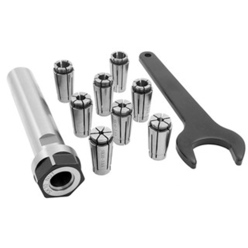 Precise 10 Piece SK10 Lyndex Style Straight Shank Collet Chuck Set - 3901-5583