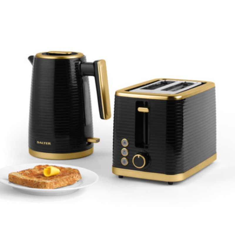 Palermo Kettle & 2-Slice Toaster Set - Black