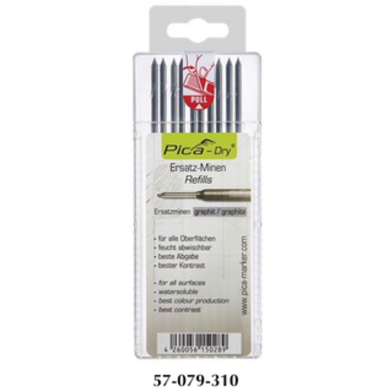 Pica DRY Water-Soluable Refill Leads, Graphite - 4030/SB