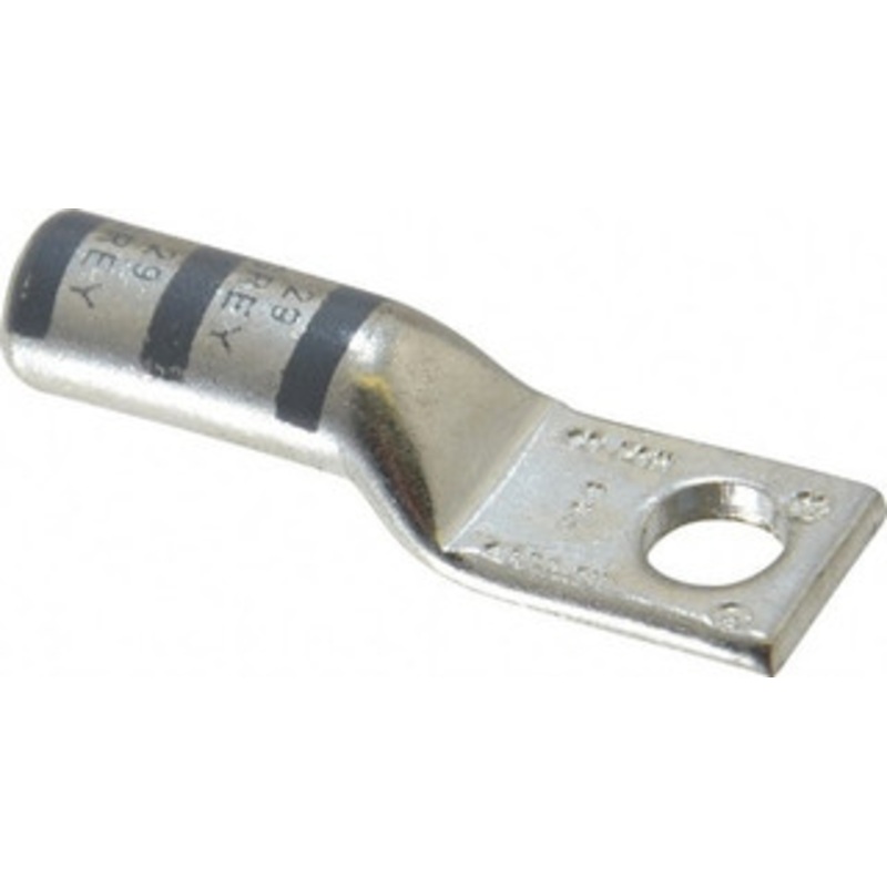Thomas & Betts 4 AWG Noninsulated Compression Connection Rectangle Ring Terminal 1/4 Stud, 1.7 OAL x 0.52 Wide, Tin Plated Copper Contact 54906BE - 54059621
