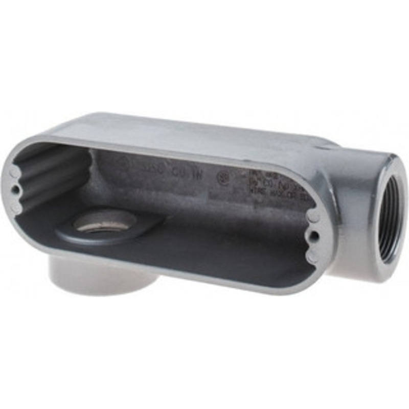 Thomas & Betts LR Body, 1-1/4 Trade, IMC, Rigid Aluminum Conduit Body Oval, 6-1/2 OAL, 32 cc Capacity, Gray ALR-4 - 62409461