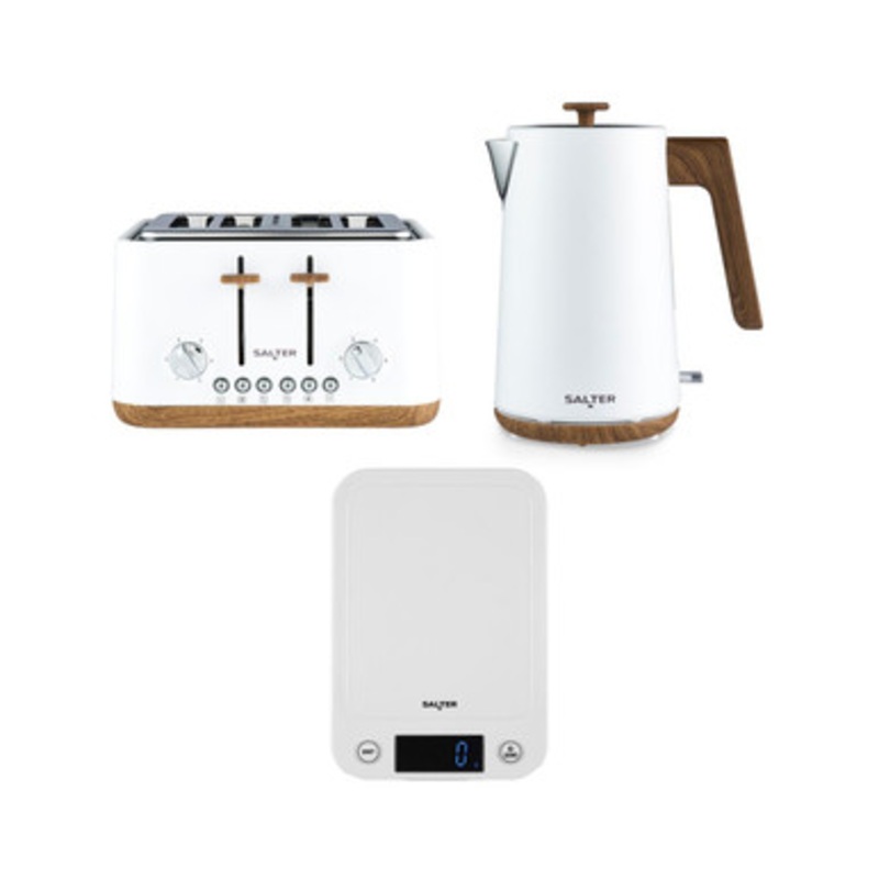 Toronto Kettle, Toaster & Scale Set  White