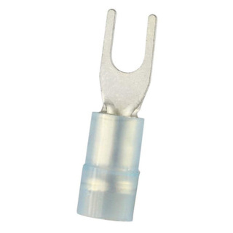 Value Collection Fork Terminals, Terminal Type: Standard, Insulation Type: Partially Insulated, Connection Type: Crimp, Compatible Wire Size (sq mm): 1.5-2.5 (mm), Compatible Wire Size (AWG): 16-14, Stud Size (mm): 3.7 SNYDS2-3.7 - 14736888