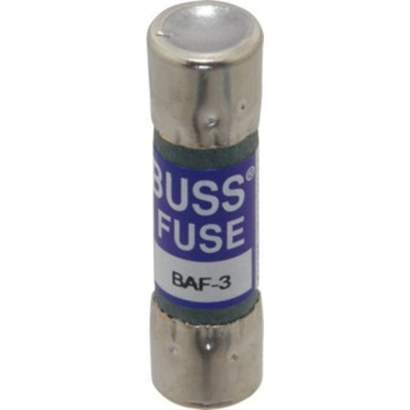 Bussmann 250 VAC, 3 Amp, Fast-Acting General Purpose Fuse Fuse Holder Mount, 1-1/2 OAL, 10 at 125 V kA Rating, 13/32 Diam BAF-3 - 74975426