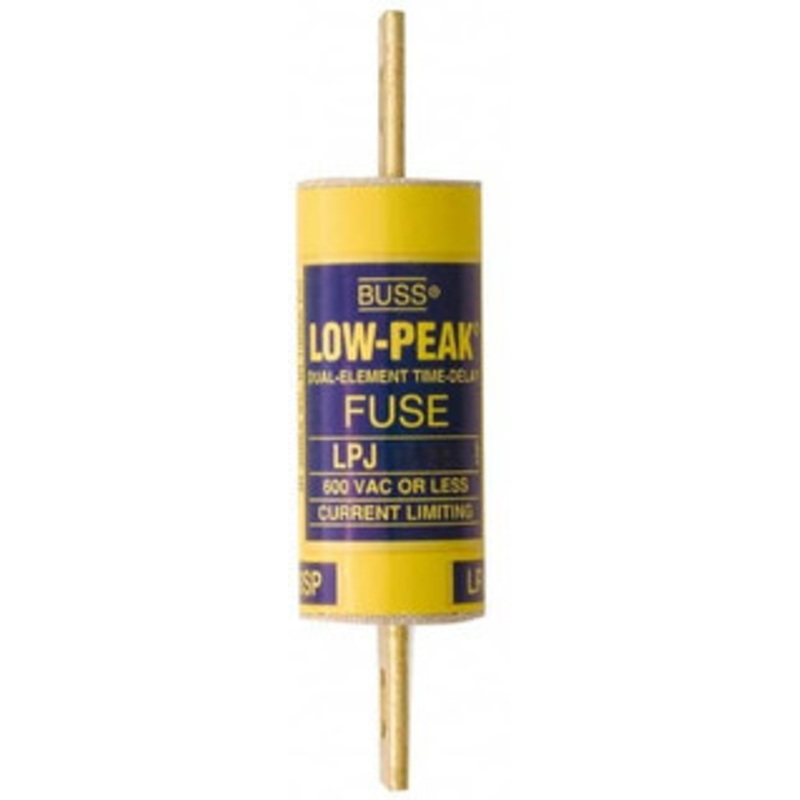 Bussmann 300 VDC, 600 VAC, 110 Amp, Time Delay General Purpose Fuse Bolt-on Mount, 5-3/4 OAL, 100 at DC, 300 at AC (RMS) kA Rating, 1-5/8 Diam LPJ-110SP - 75390443