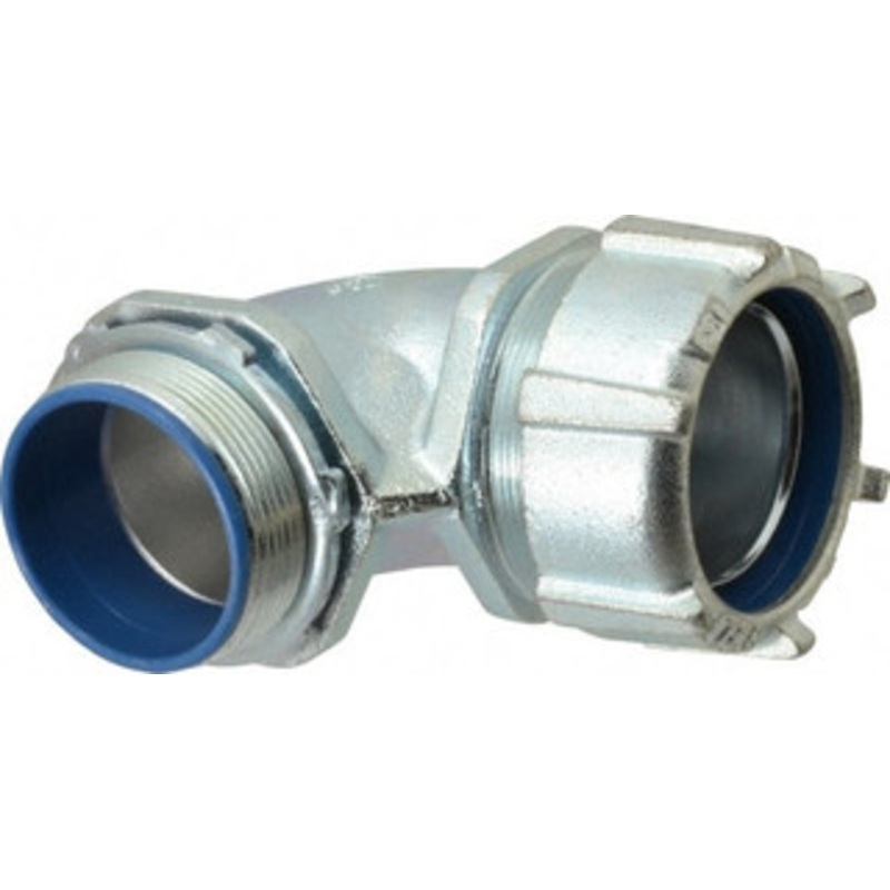 Thomas & Betts 2 Trade Liquidtight Conduit Connector Malleable Iron, Insulated, Angled Connector, Threaded Connection 5357 - 54058706